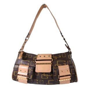 Vtg Y2K Guess Micro Mini Big Buckle Logo Leather Shoulder Bag Handbag